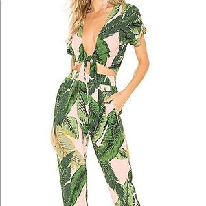 High waisted two piece tropical set
